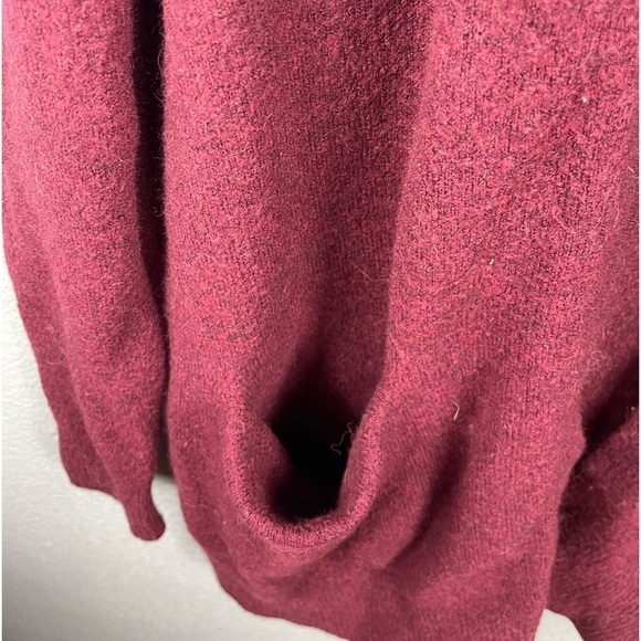 Madewell WOMENS Ryder Cardigan Sweater Merino Wool Alpaca Red Burgundy Stretch - Picture 3 of 7